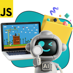Язык программирования JavaScript + AI. Проектное обучение + геймификация + AI-помощники - КИБЕРшкола программирования для детей, компьютерные курсы для школьников, начинающих и подростков - KIBERone г. Павловск